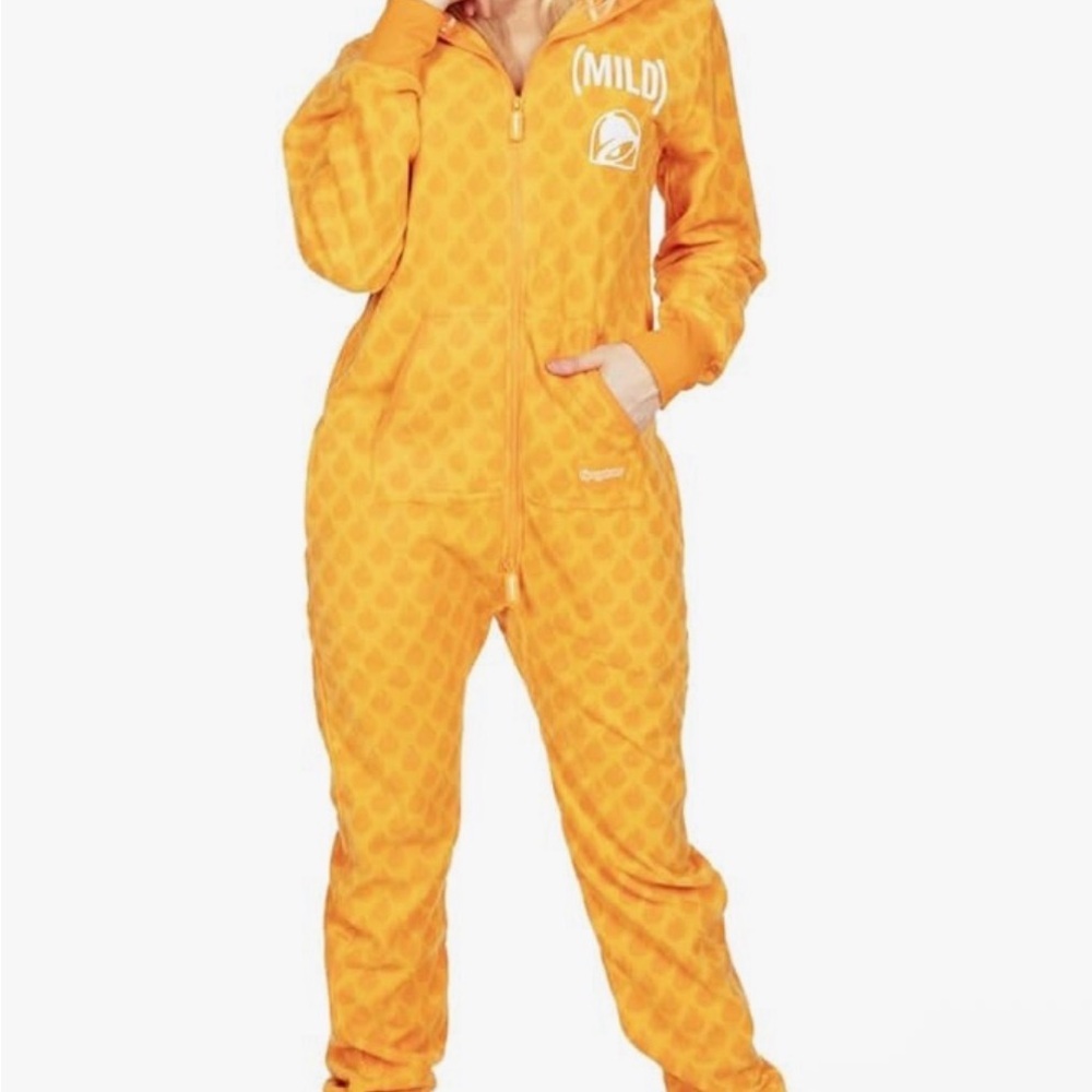 🎃 New! Tipsy Elves Unisex Taco Bell Mild Sauce Costume or Pajama Onesie - Picture 6 of 9
